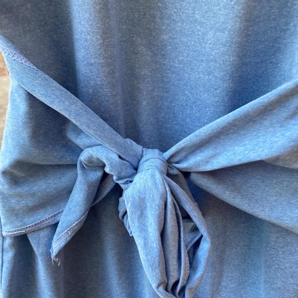 Pink Lily Sky Blue Tie-Front Mini Dress - Picture 10 of 12